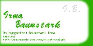 irma baumstark business card